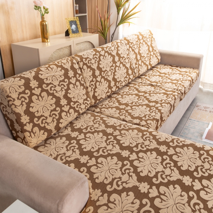 91家纺网 家纺一手货源 找家纺 兴妮雅家纺 2021新款提花坐垫套 驼色