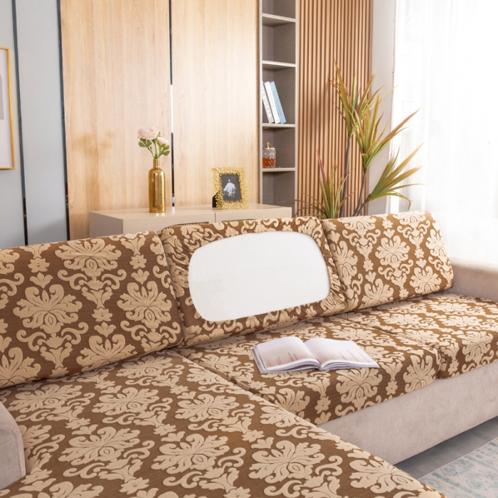 91家纺网 家纺一手货源 找家纺 兴妮雅家纺 2021新款提花坐垫套 驼色