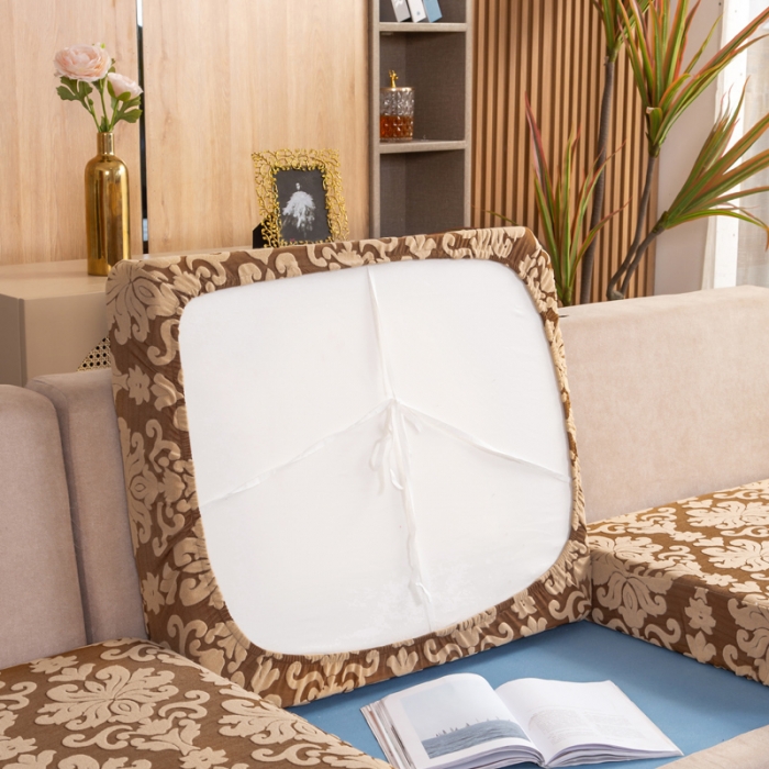 91家纺网 家纺一手货源 找家纺 兴妮雅家纺 2021新款提花坐垫套 驼色