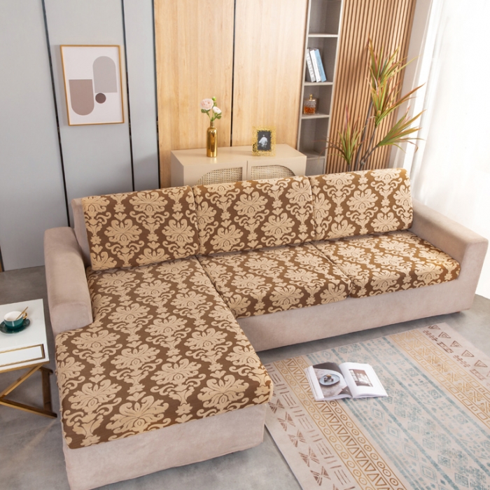 91家纺网 家纺一手货源 找家纺 兴妮雅家纺 2021新款提花坐垫套 驼色