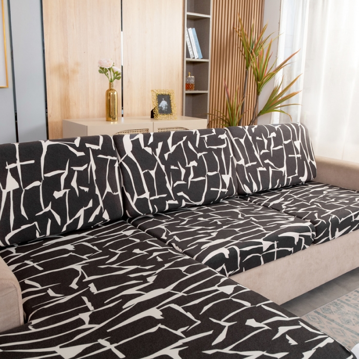 91家纺网 家纺一手货源 找家纺 兴妮雅家纺 2021新款印花款贵妃坐垫套 印象派-黑