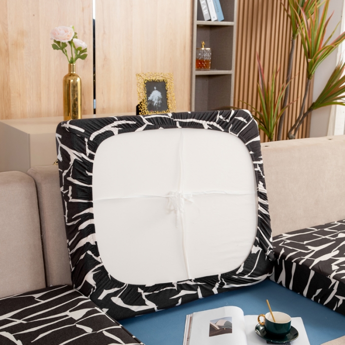 91家纺网 家纺一手货源 找家纺 兴妮雅家纺 2021新款印花款贵妃坐垫套 印象派-黑