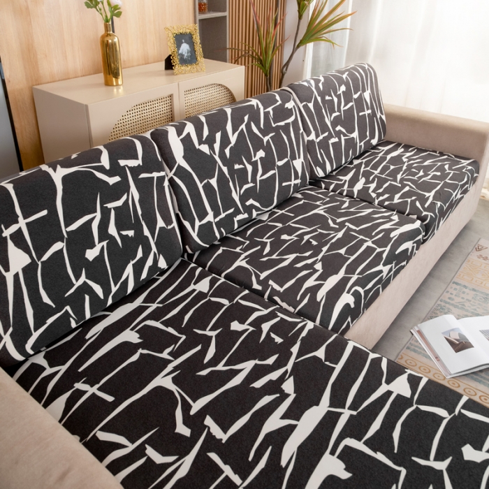 91家纺网 家纺一手货源 找家纺 兴妮雅家纺 2021新款印花款贵妃坐垫套 印象派-黑