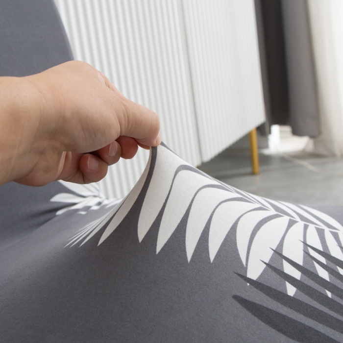 91家纺网 家纺一手货源 找家纺 兴妮雅家纺 2021新款弹力布椅子套一只 黑羽叶