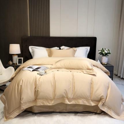 91家纺网 家纺一手货源 找家纺 太古汇 2021新款澳棉镂空四件套 摩登-香槟金