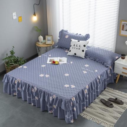 91家纺网 家纺一手货源 找家纺 情煊  2021新款全棉夹棉床裙(可定制尺寸) 雏菊之恋