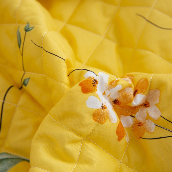 91家纺网 家纺一手货源 找家纺 情煊 2021新款全棉夹棉床笠(可定制尺寸) 静沐花开