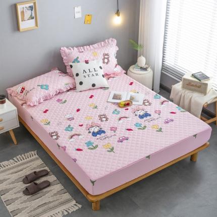 91家纺网 家纺一手货源 找家纺 情煊 2021新款全棉夹棉床笠(可定制尺寸) 摩登女孩