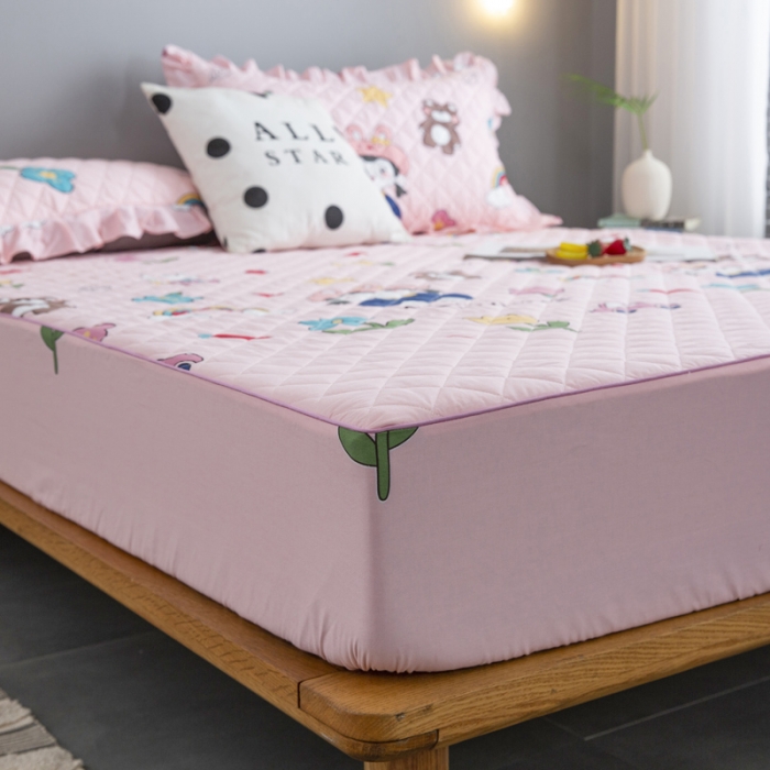 91家纺网 家纺一手货源 找家纺 情煊 2021新款全棉夹棉床笠(可定制尺寸) 摩登女孩