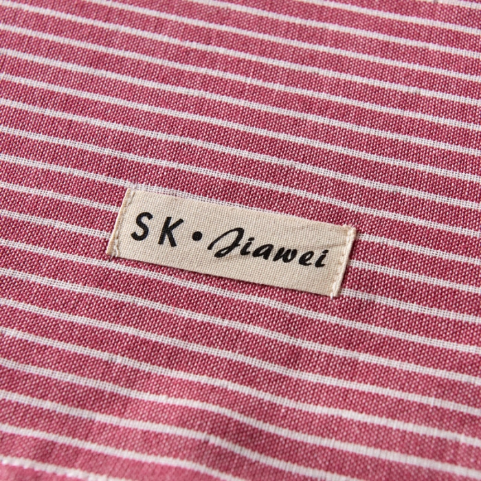 91家纺网 家纺一手货源 找家纺 朴尔2021日式简约条纹全棉三层纱布枕巾50*75cm 红