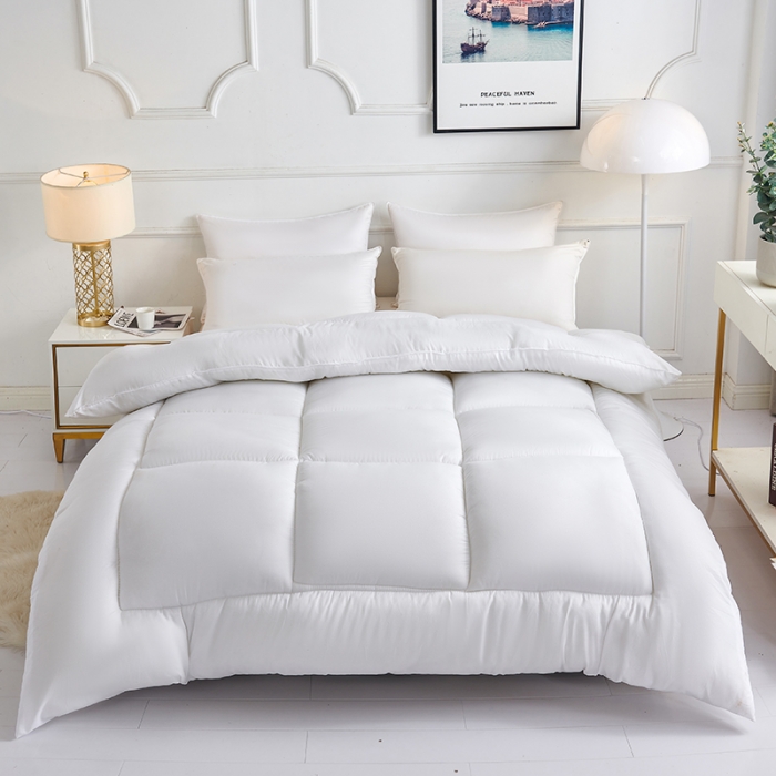 91家纺网 家纺一手货源 找家纺 被多多 2024新款磨毛印花冬被 白色