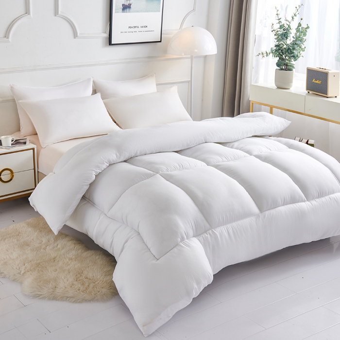 91家纺网 家纺一手货源 找家纺 被多多 2024新款磨毛印花冬被 白色