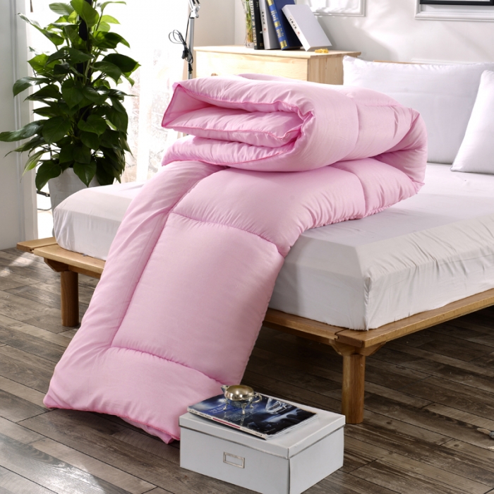 91家纺网 家纺一手货源 找家纺 被多多 2024新款磨毛印花冬被 粉色