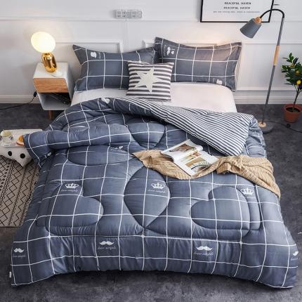 91家纺网 家纺一手货源 找家纺 被多多 2024新款磨毛印花冬被 胡子先生