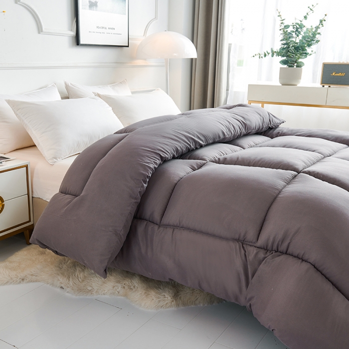 91家纺网 家纺一手货源 找家纺 被多多 2024新款磨毛印花冬被 灰色