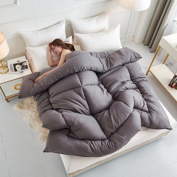 91家纺网 家纺一手货源 找家纺 被多多 2024新款磨毛印花冬被 灰色