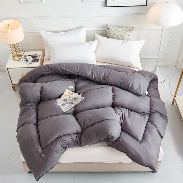 91家纺网 家纺一手货源 找家纺 被多多 2024新款磨毛印花冬被 灰色