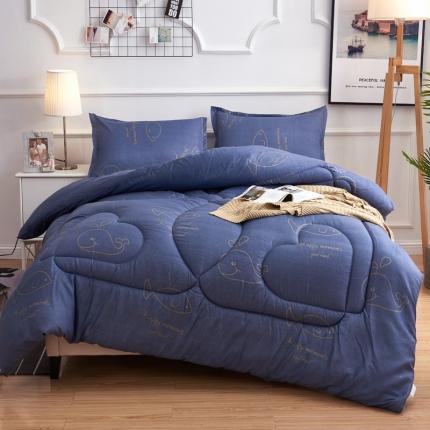 91家纺网 家纺一手货源 找家纺 被多多 2024新款磨毛印花冬被 鲸鱼