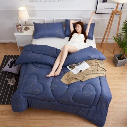被多多 2024新款磨毛印花冬被 鲸鱼