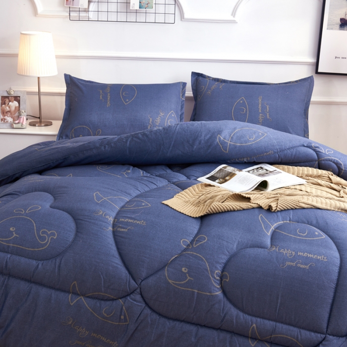 91家纺网 家纺一手货源 找家纺 被多多 2024新款磨毛印花冬被 鲸鱼