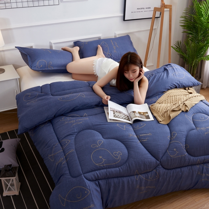 91家纺网 家纺一手货源 找家纺 被多多 2024新款磨毛印花冬被 鲸鱼