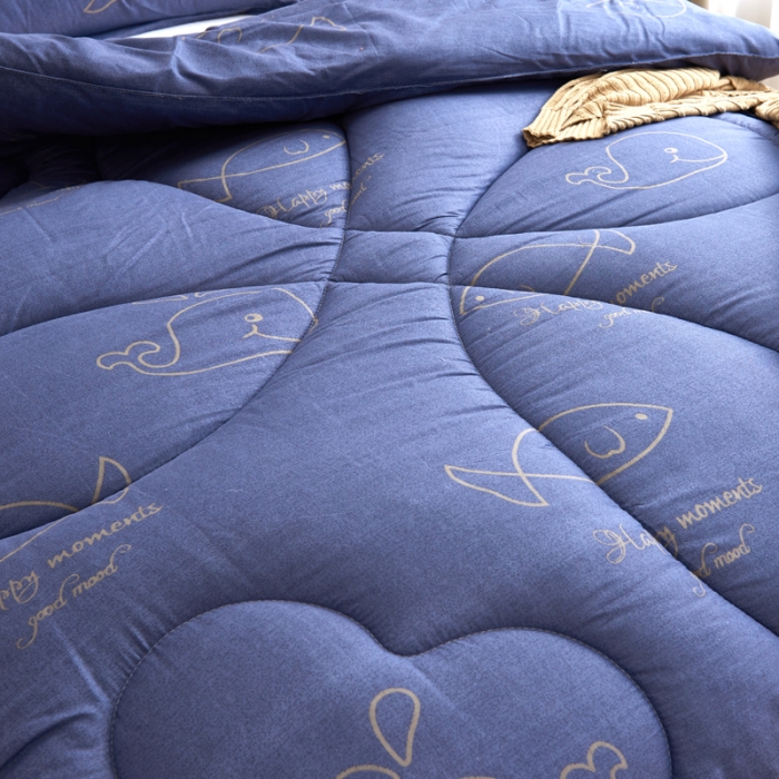 91家纺网 家纺一手货源 找家纺 被多多 2024新款磨毛印花冬被 鲸鱼