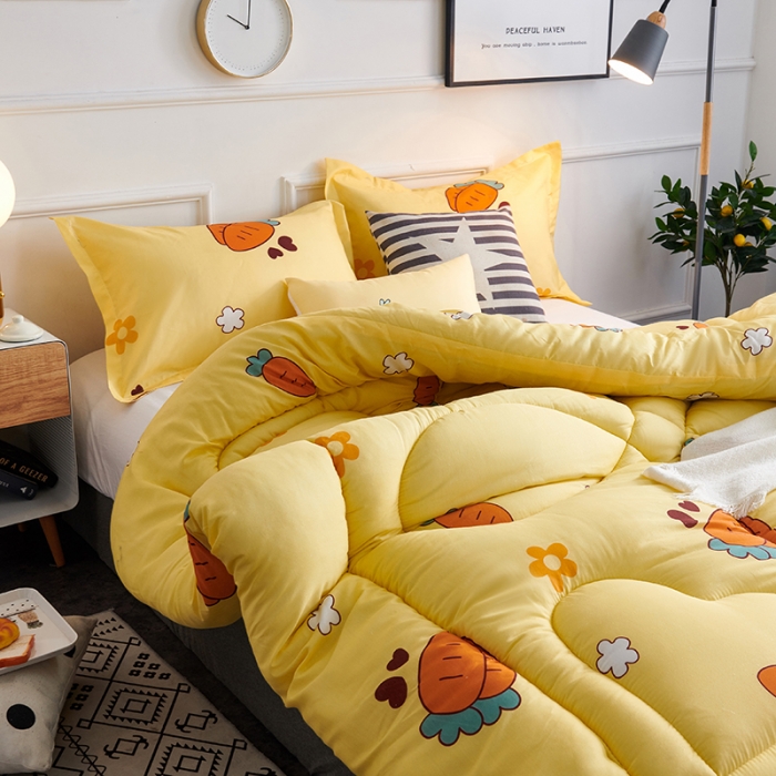 91家纺网 家纺一手货源 找家纺 被多多 2024新款磨毛印花冬被 开心萝卜