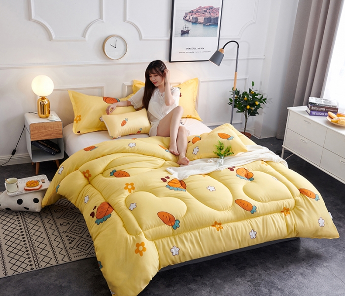 91家纺网 家纺一手货源 找家纺 被多多 2024新款磨毛印花冬被 开心萝卜