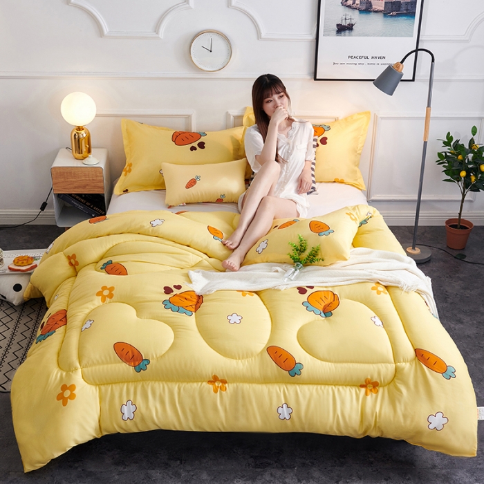 91家纺网 家纺一手货源 找家纺 被多多 2024新款磨毛印花冬被 开心萝卜