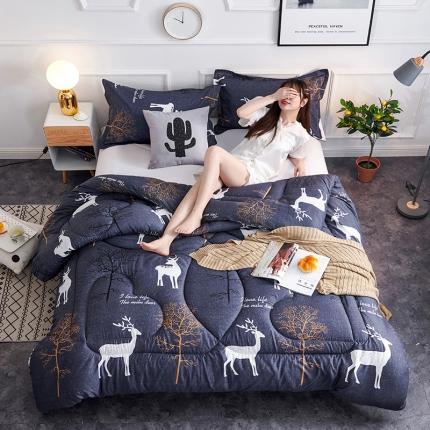 被多多 2024新款磨毛印花冬被 麋鹿