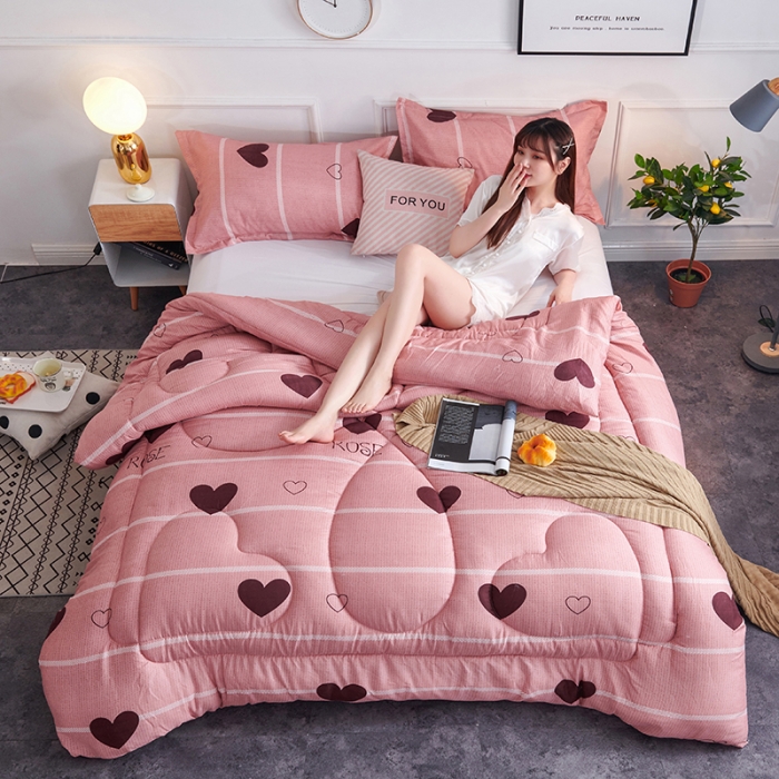 91家纺网 家纺一手货源 找家纺 被多多 2024新款磨毛印花冬被 暖心