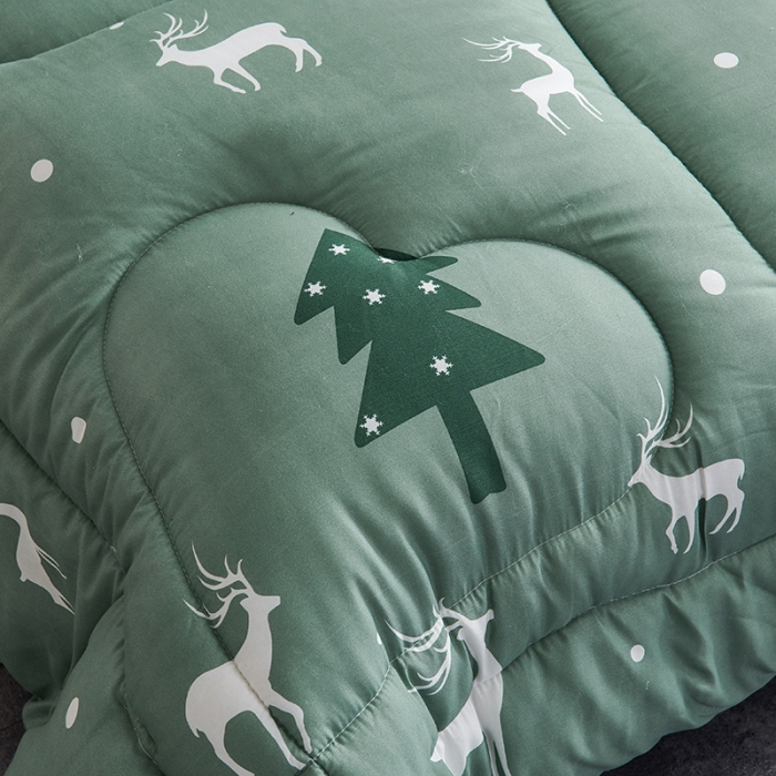 91家纺网 家纺一手货源 找家纺 被多多 2024新款磨毛印花冬被 森林小鹿