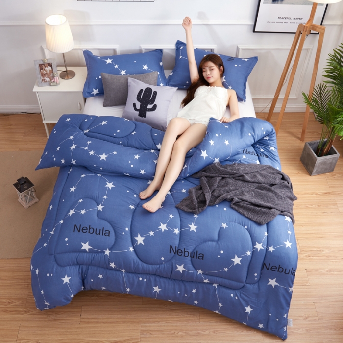 91家纺网 家纺一手货源 找家纺 被多多 2024新款磨毛印花冬被 星空