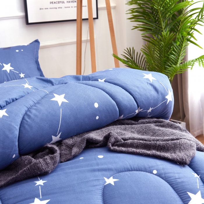 91家纺网 家纺一手货源 找家纺 被多多 2024新款磨毛印花冬被 星空