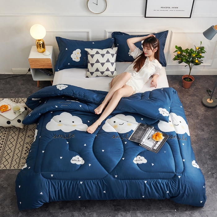 91家纺网 家纺一手货源 找家纺 被多多 2024新款磨毛印花冬被 云朵