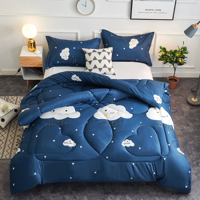 91家纺网 家纺一手货源 找家纺 被多多 2024新款磨毛印花冬被 云朵