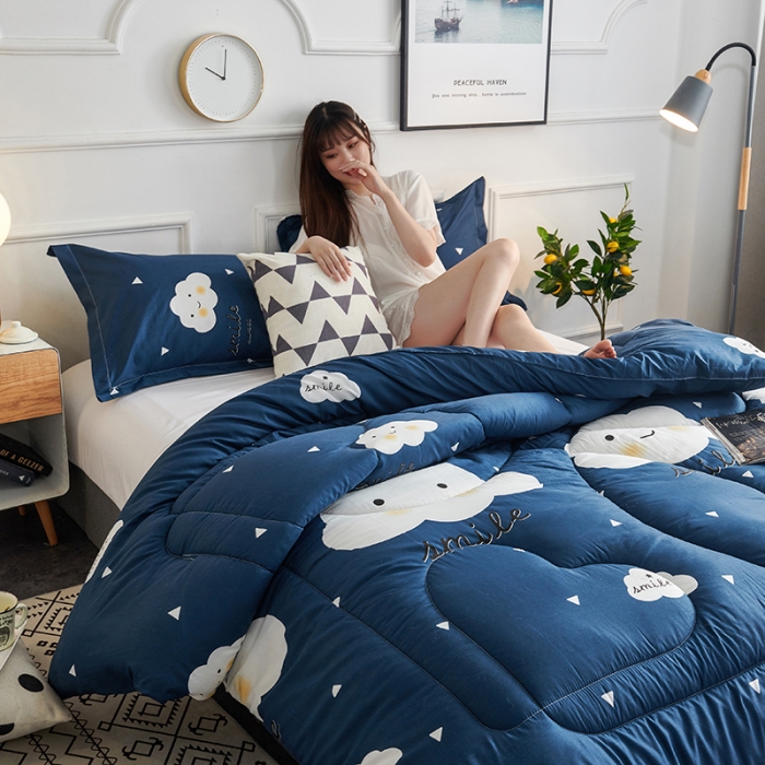 91家纺网 家纺一手货源 找家纺 被多多 2024新款磨毛印花冬被 云朵