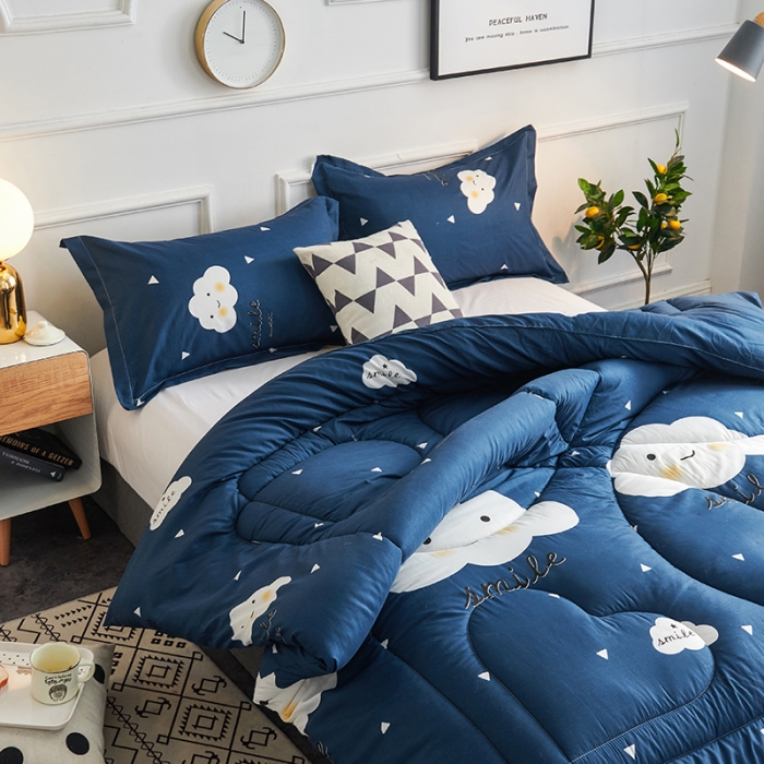 91家纺网 家纺一手货源 找家纺 被多多 2024新款磨毛印花冬被 云朵