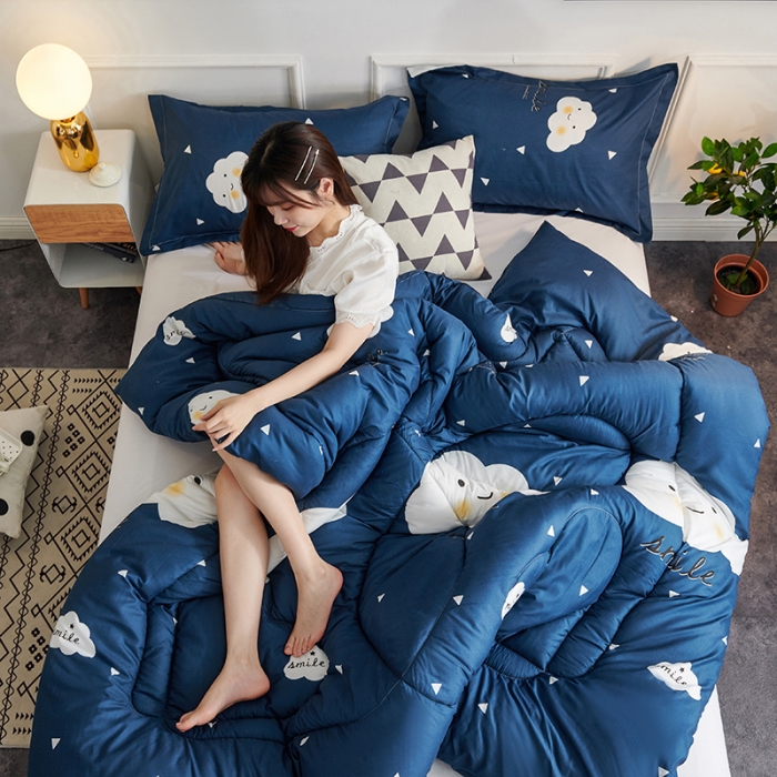 91家纺网 家纺一手货源 找家纺 被多多 2024新款磨毛印花冬被 云朵