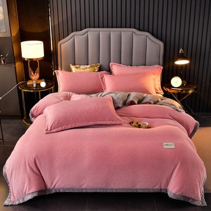 91家纺网 家纺一手货源 找家纺 总轻奢风雕花牛奶绒法兰绒四件套雕花珊瑚绒宝宝绒贝贝绒毛毯被套