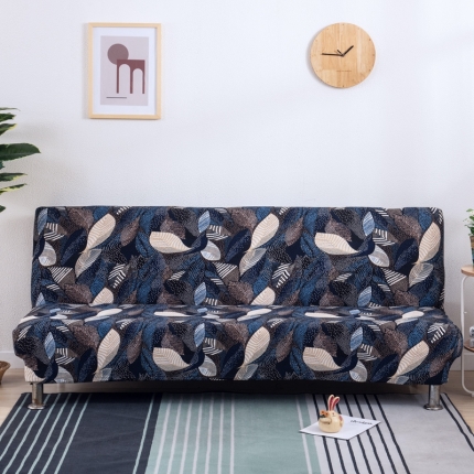 91家纺网 家纺一手货源 找家纺 弹力印花无扶手沙发床套 弹性双人沙发套子 防尘沙发罩