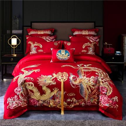 91家纺网 家纺一手货源 找家纺 宏羽纺 2021新款60S全棉刺绣系列多件套 幸福嫁到