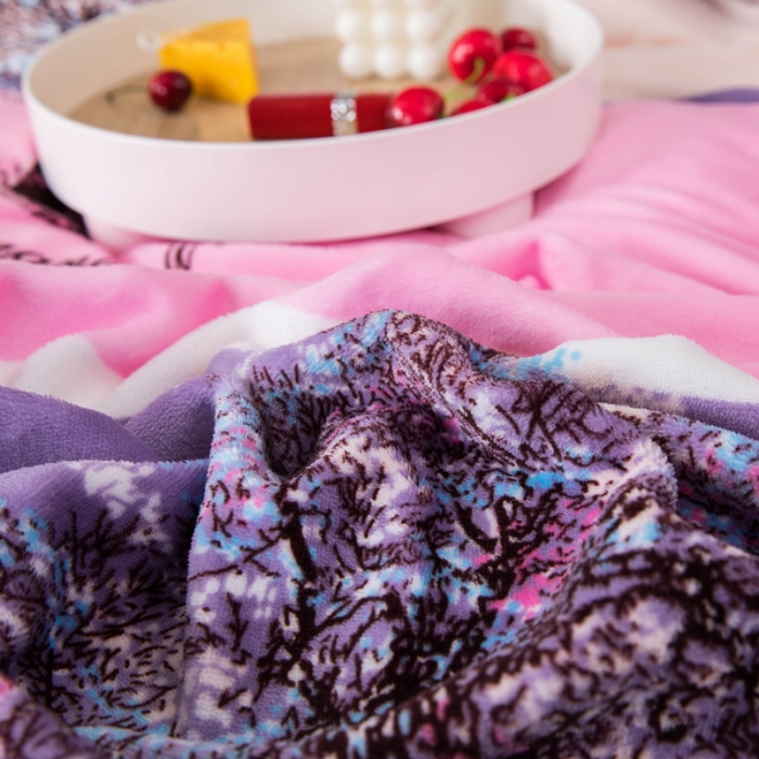 91家纺网 家纺一手货源 找家纺 冬然 2022牛奶绒夹棉床裙四件套单床裙单被套枕套 火树银花