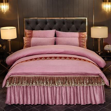 91家纺网 家纺一手货源 找家纺 （总）2025新款保暖水晶绒床裙款四件套