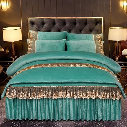 91家纺网 家纺一手货源 找家纺 （总）2025新款保暖水晶绒床裙款四件套