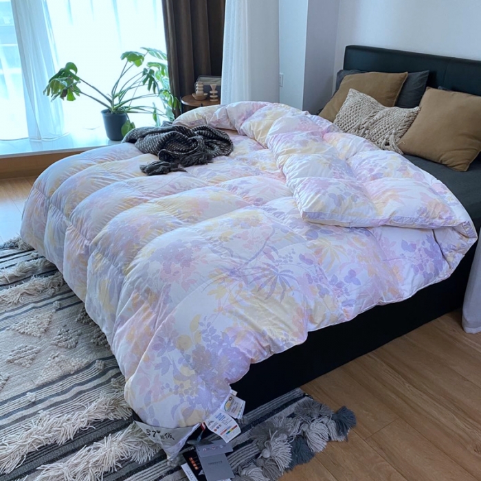 91家纺网 家纺一手货源 找家纺 俏企鹅 2025新款孔雀开屏羽绒被芯冬被春秋被子 富眠