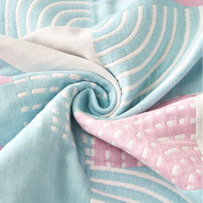 91家纺网 家纺一手货源 找家纺 朴尔家纺新款全棉四层纱布休闲枕巾53*78cm潮流风尚-蓝