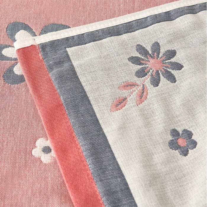 91家纺网 家纺一手货源 找家纺 朴尔家纺新款全棉四层纱布休闲枕巾53*78cm纷飞花雨-粉