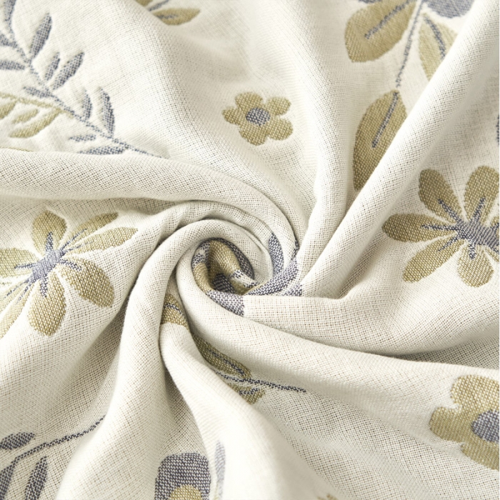 91家纺网 家纺一手货源 找家纺 朴尔家纺新款全棉四层纱布休闲枕巾53*78cm纷飞花雨-绿