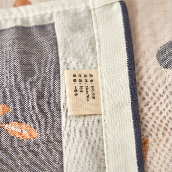 91家纺网 家纺一手货源 找家纺 朴尔家纺新款全棉四层纱布休闲枕巾53*78cm纷飞花雨-驼